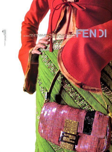 Винтажный Fendi Baguette в пайетках и стразах